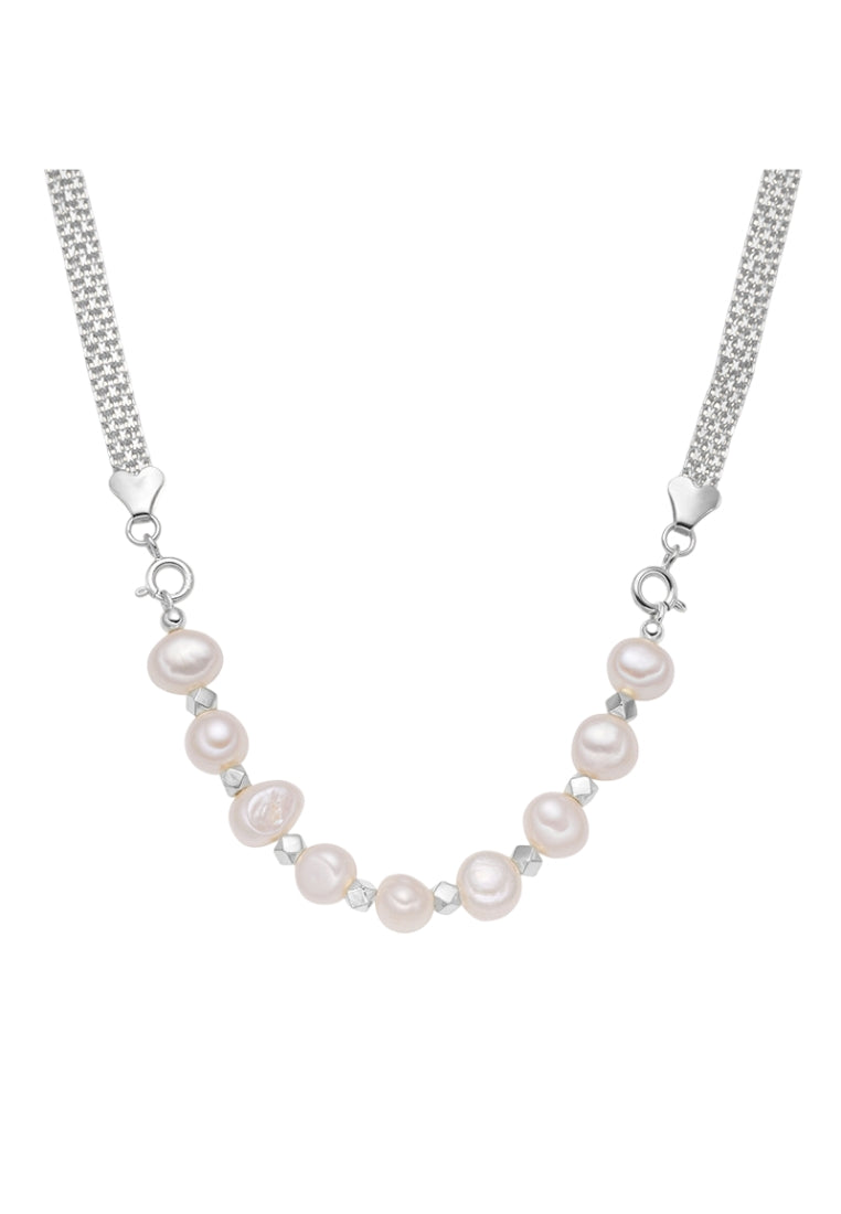 Autumn Winter S925 Silver Wide Pearl Necklace