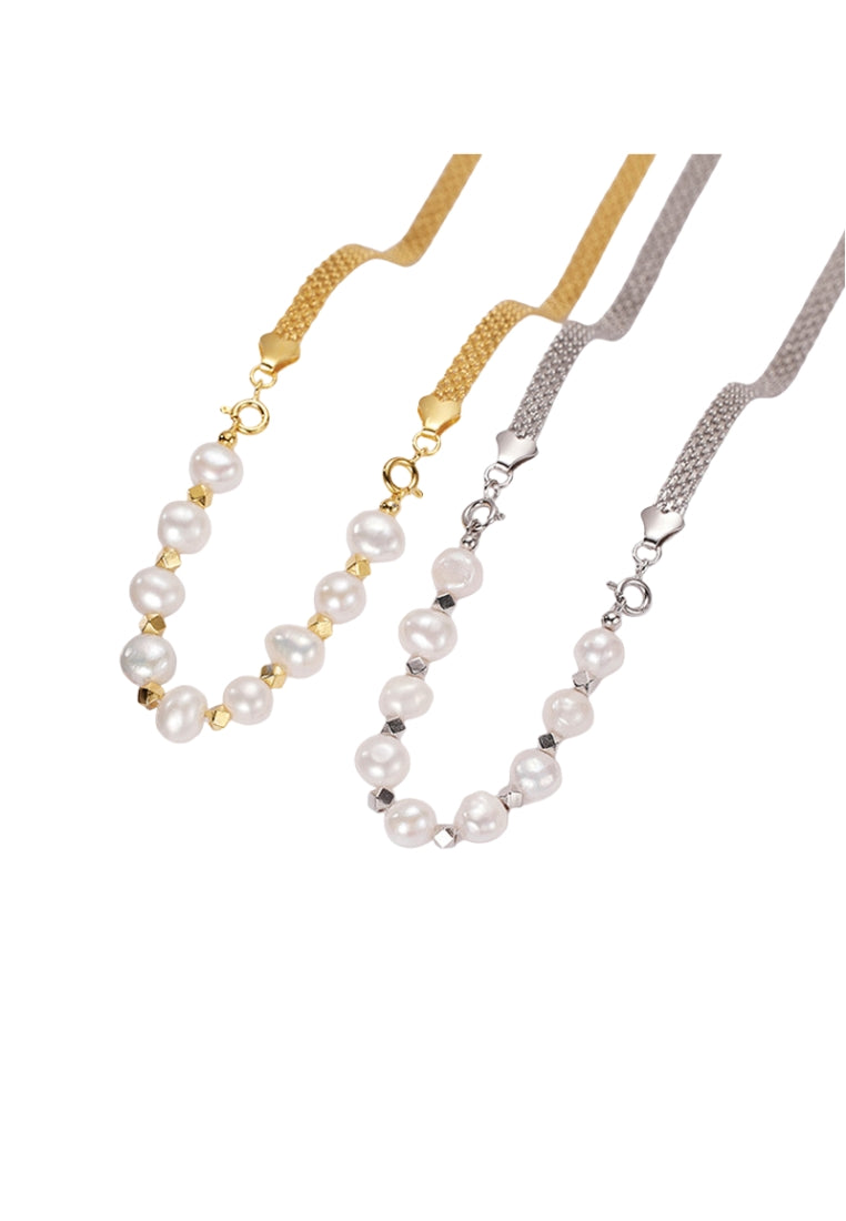 Autumn Winter S925 Silver Wide Pearl Necklace