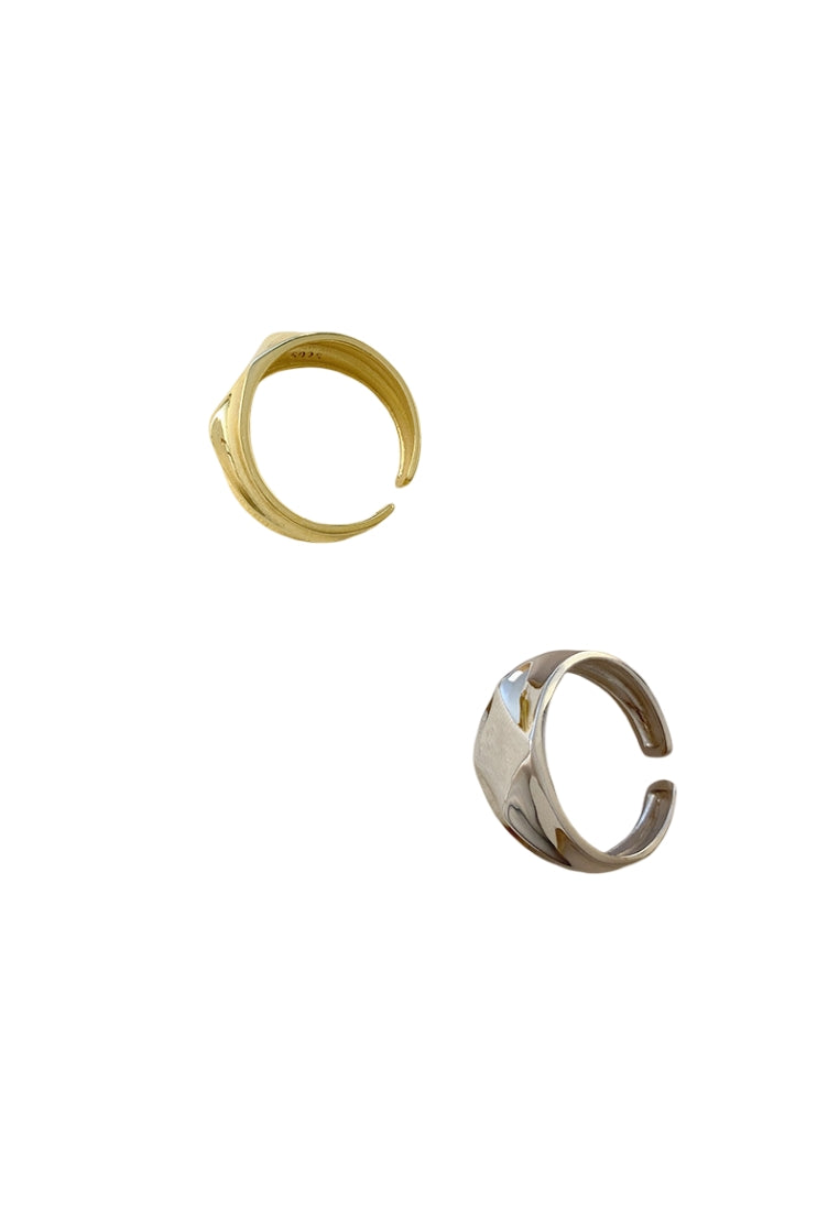 Wave Inlaid Personality Trendy Minimalist Adjustable Ring for Women