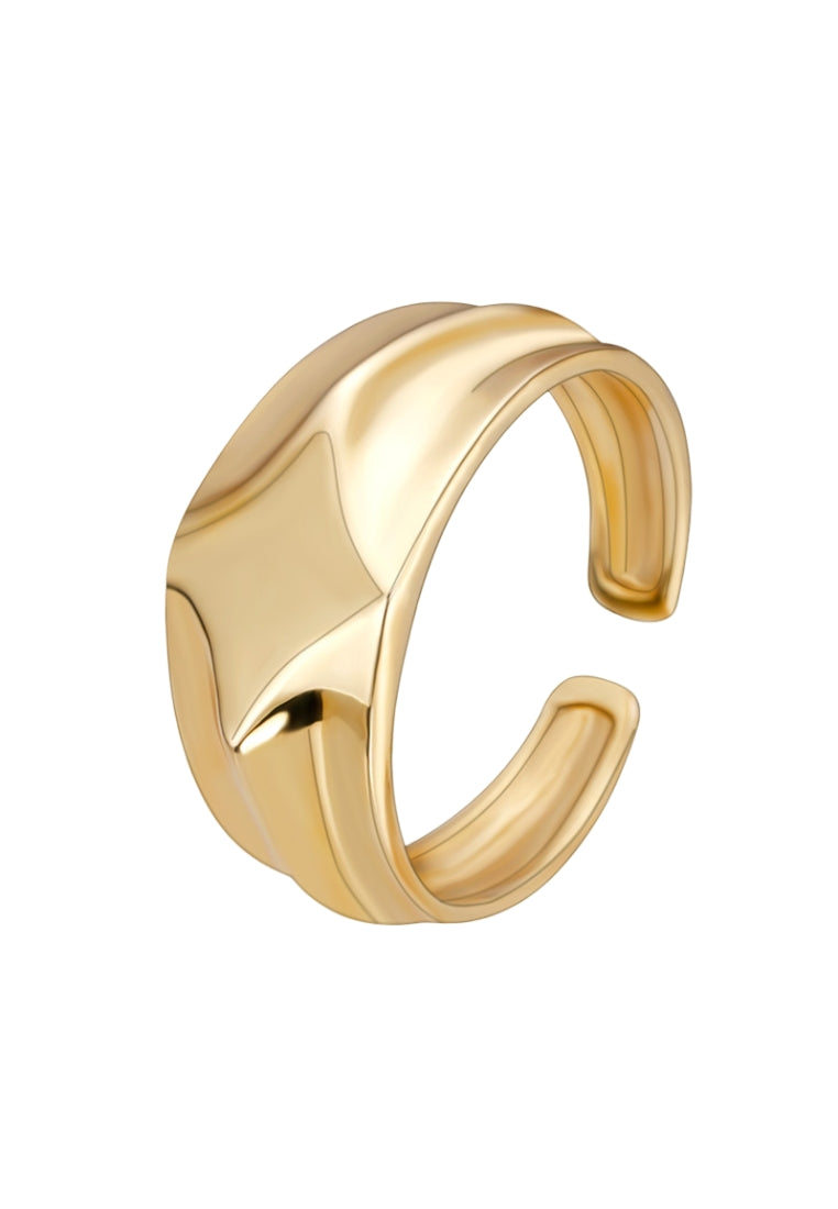 Wave Inlaid Personality Trendy Minimalist Adjustable Ring for Women