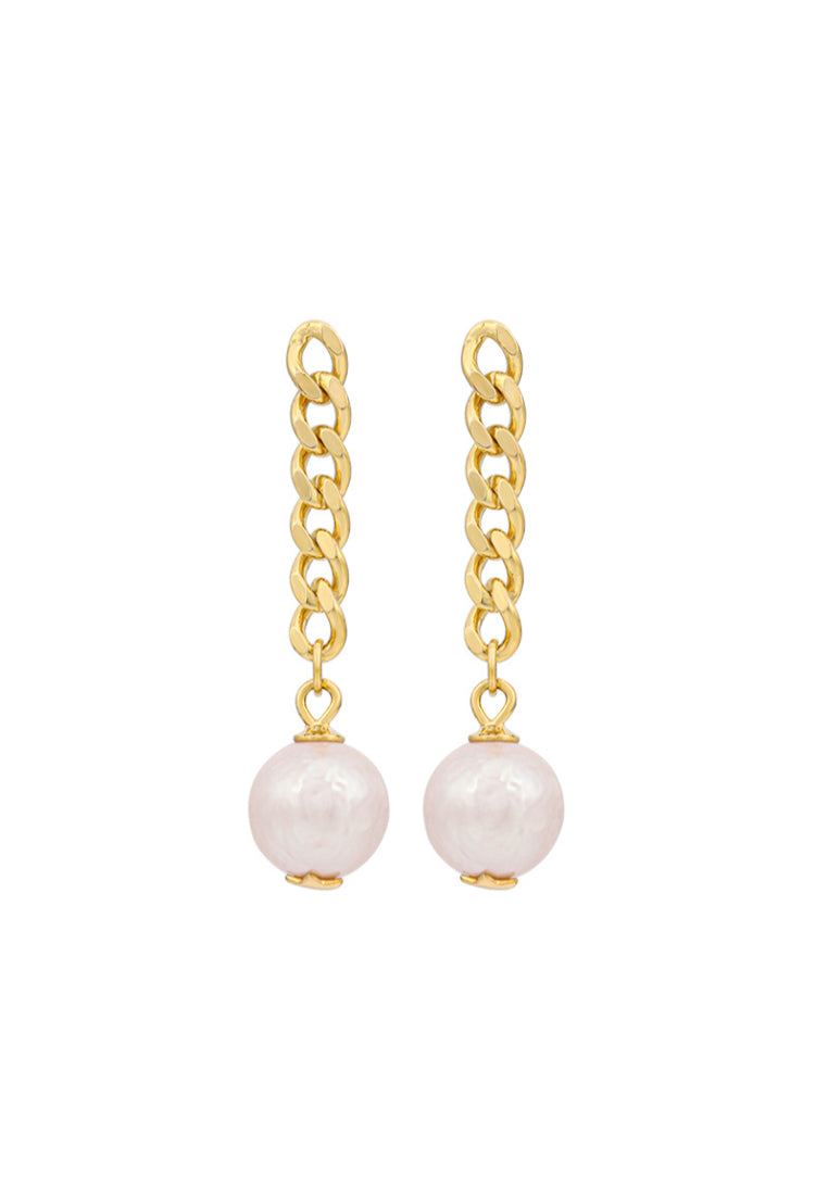 Trendy Long Chain S925 Silver Baroque Pearl Stud Earrings for Women, Unique and Personalized Jewelry