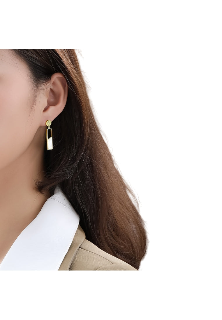 Luxury S925 Silver Stud Earrings for Women with Simple Design and Long Mother of Pearl Drops, Fashionable and Classy Jewelry