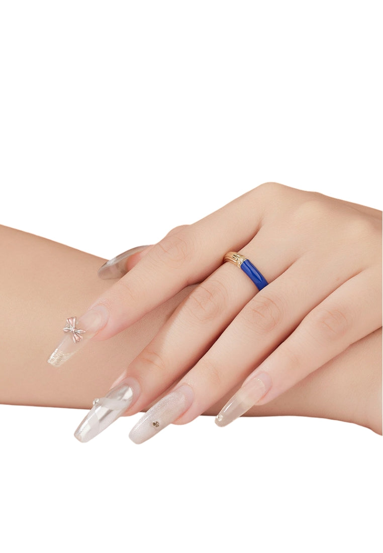 Minimalist Carved Cat Eye Pattern Plain Circle 925 Silver Adjustable Ring for Women