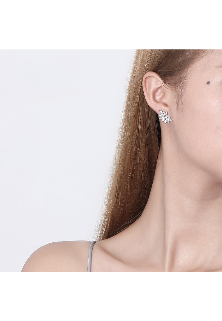 Flower Crystal Stud Earrings