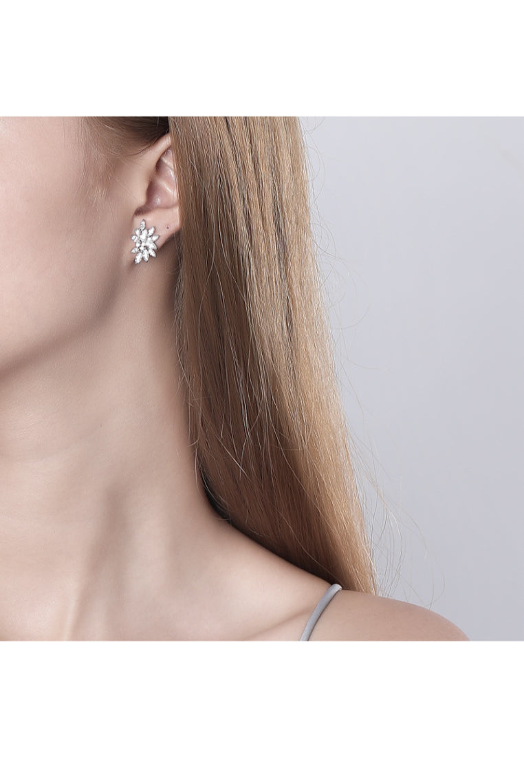 Flower Crystal Stud Earrings