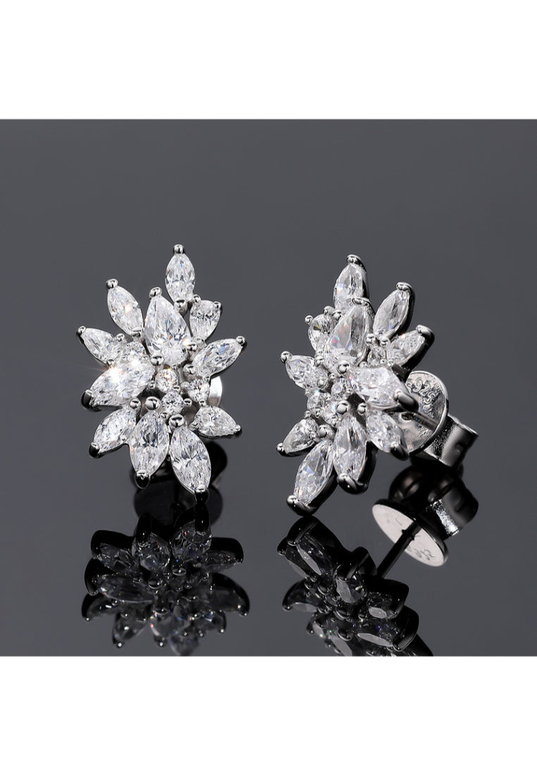 Flower Crystal Stud Earrings