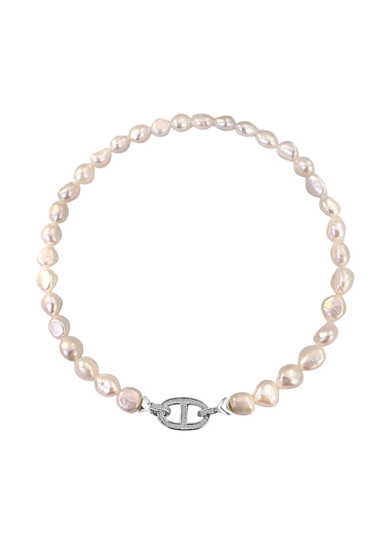 S925 Silver Horseshoe Pearl Necklace