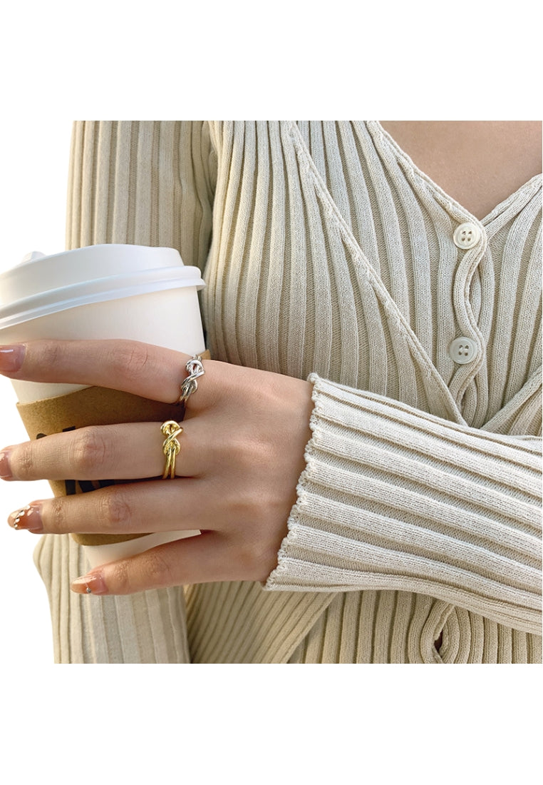 Pure 925 Silver Skirt Edge Adjustable Ring