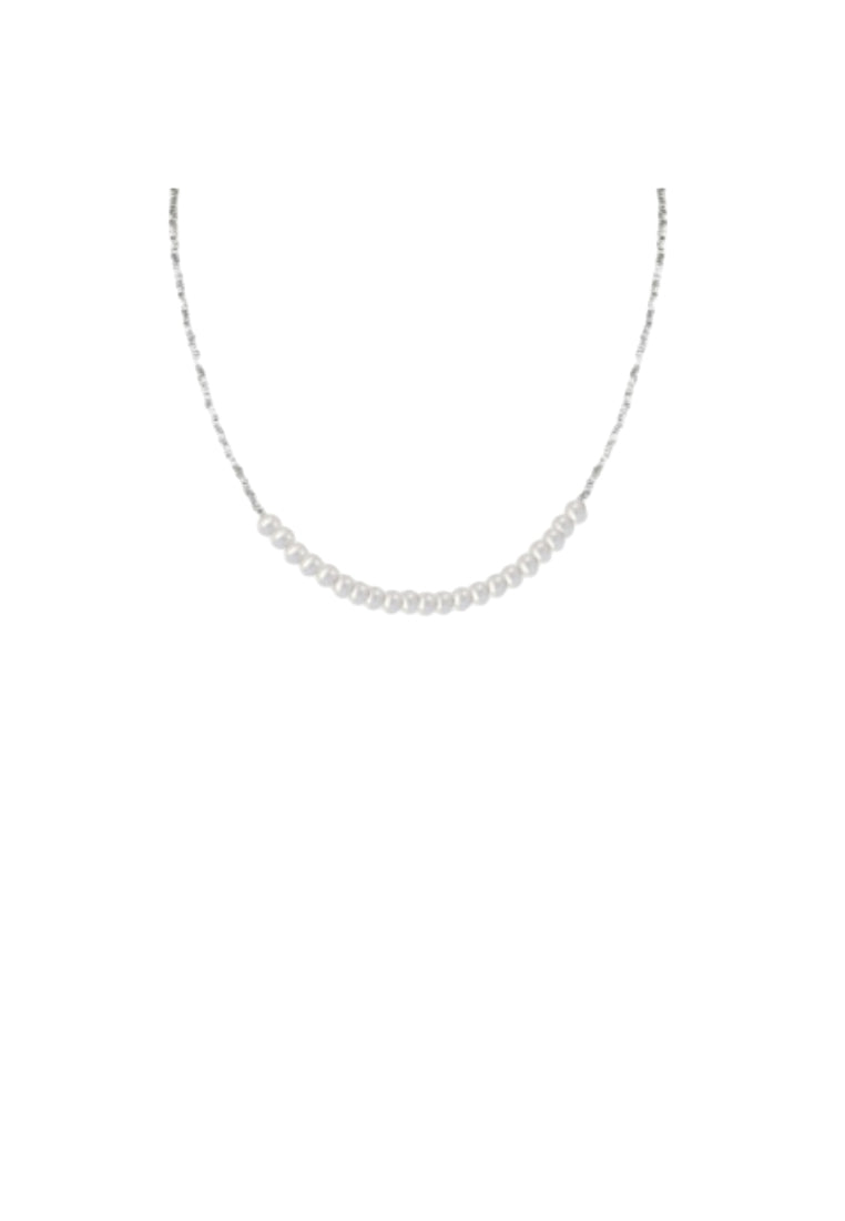 Luxury Pearl Silver Lockbone Chain