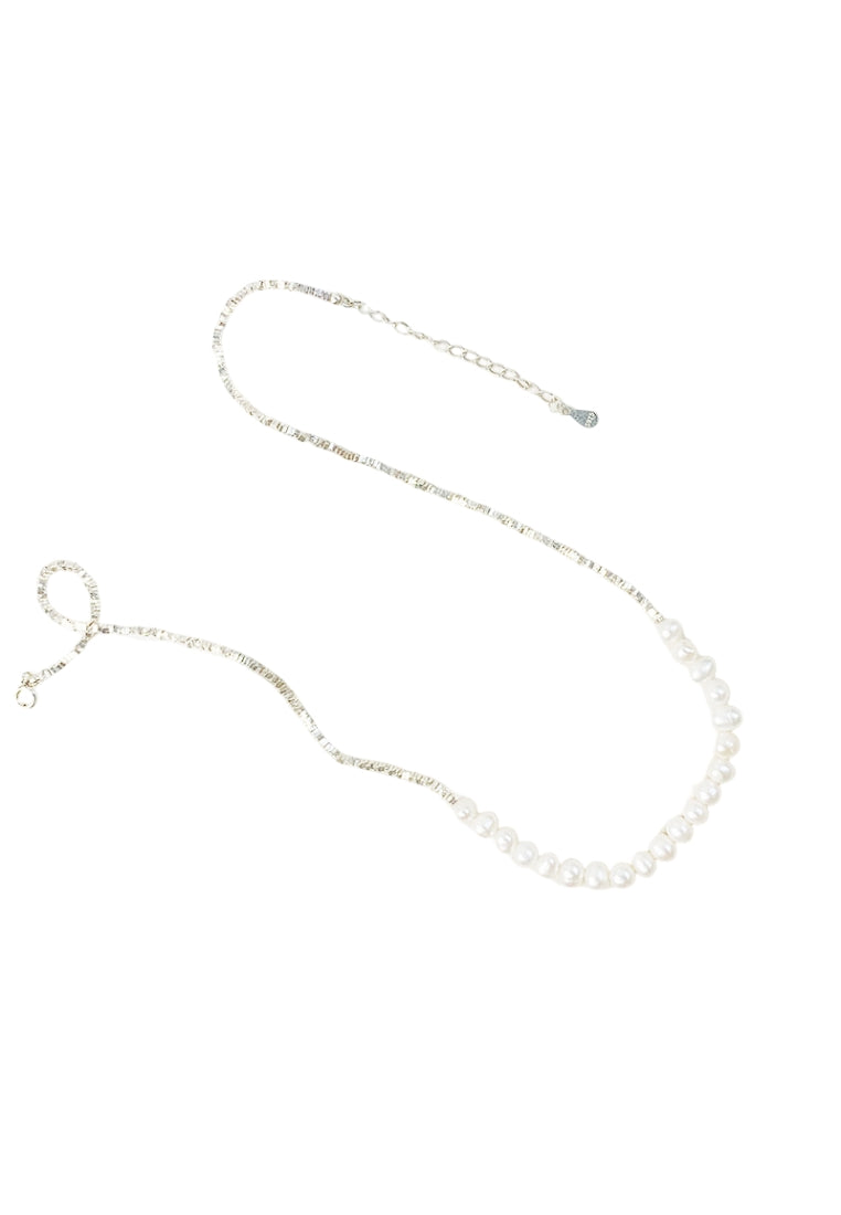 Luxury Pearl Silver Lockbone Chain