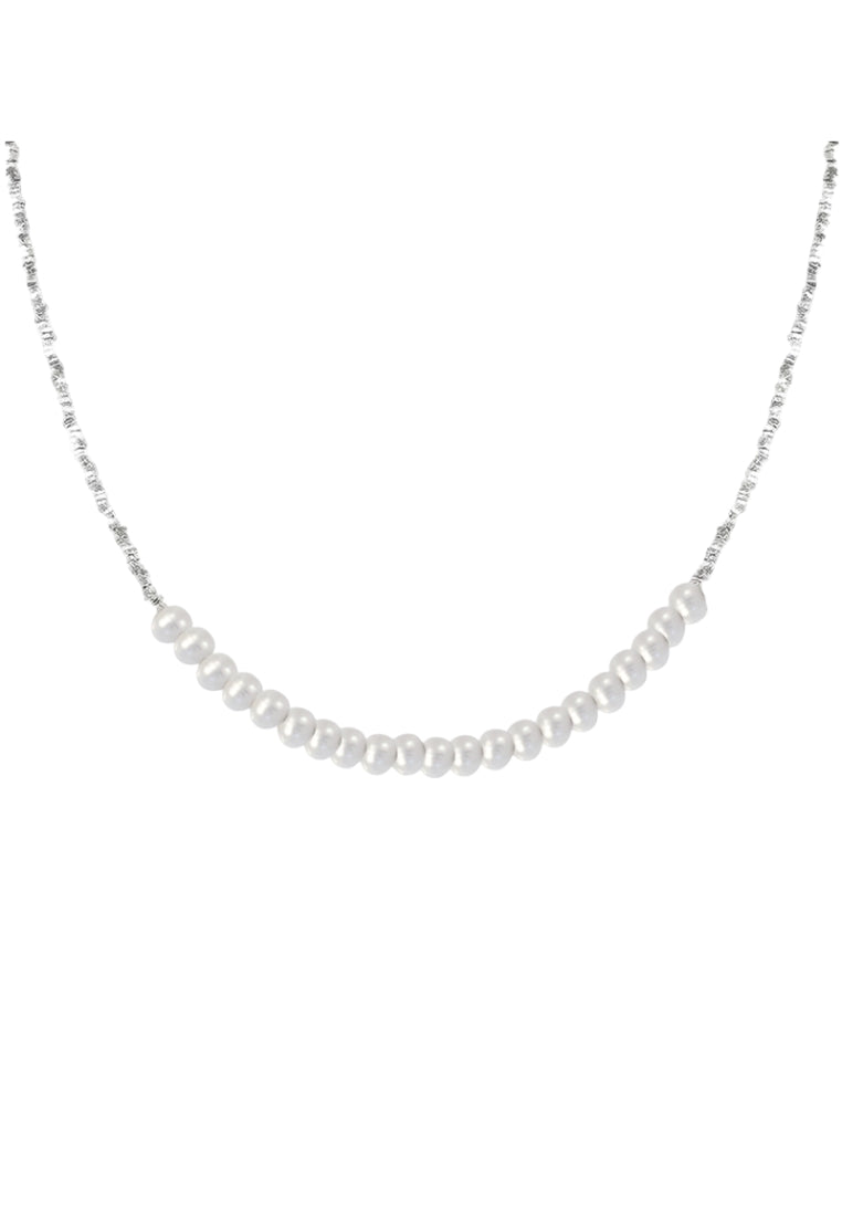 Luxury Pearl Silver Lockbone Chain