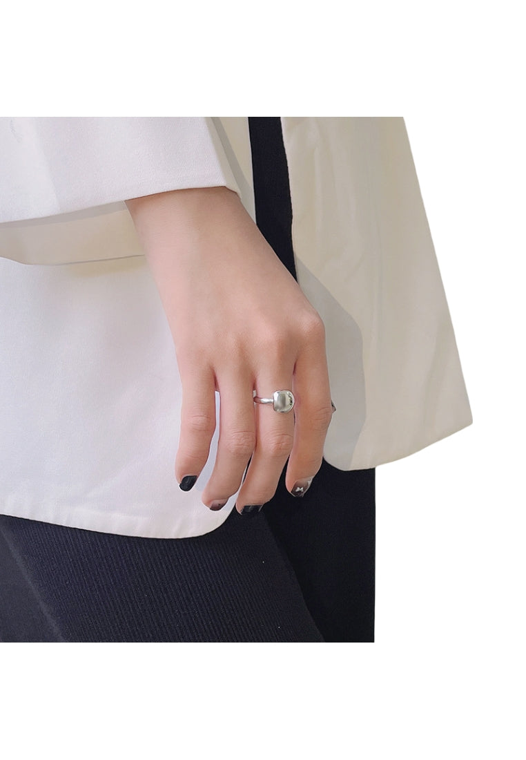 Silver Ring with Unique Skin Texture for Women