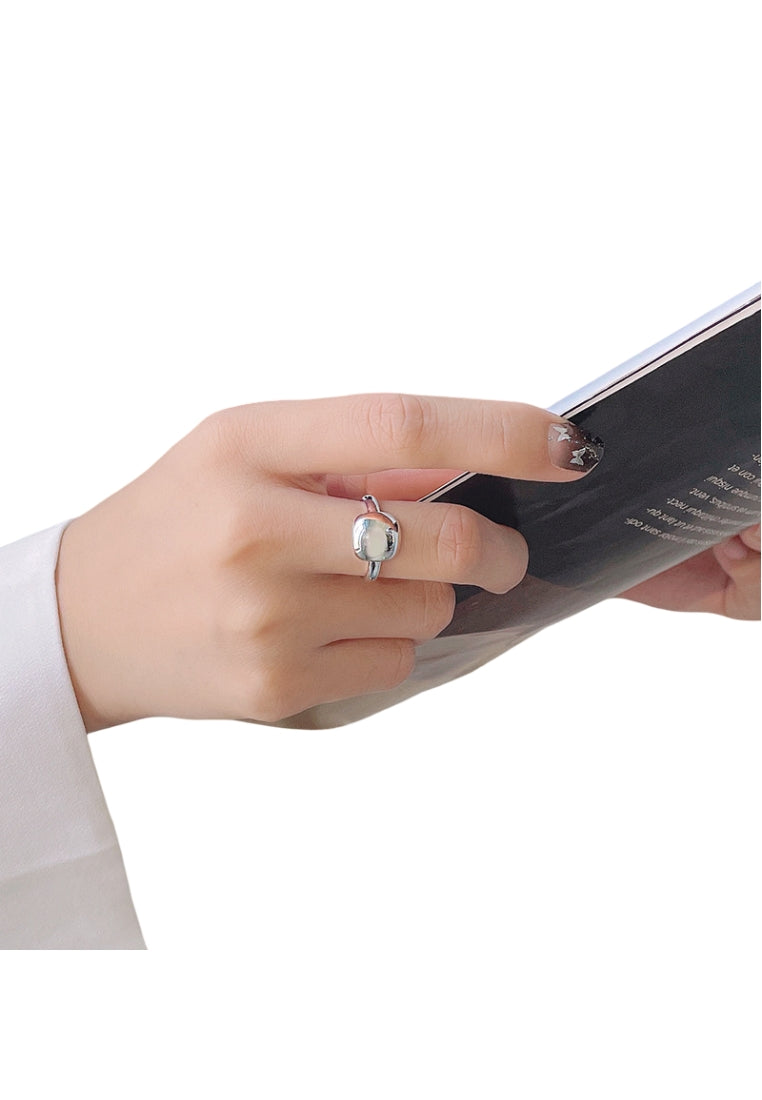 Silver Ring with Unique Skin Texture for Women