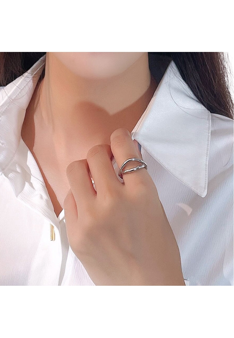 Blue Zircon Heart Silver Ring