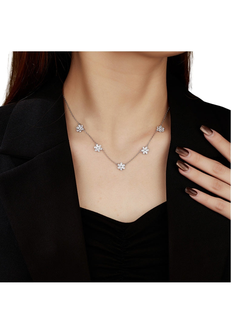 S925 Silver Cherry Blossom Necklace