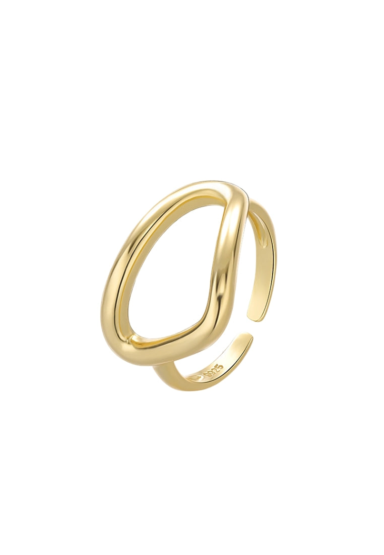 S925 Silver Hollow Geometric Ring