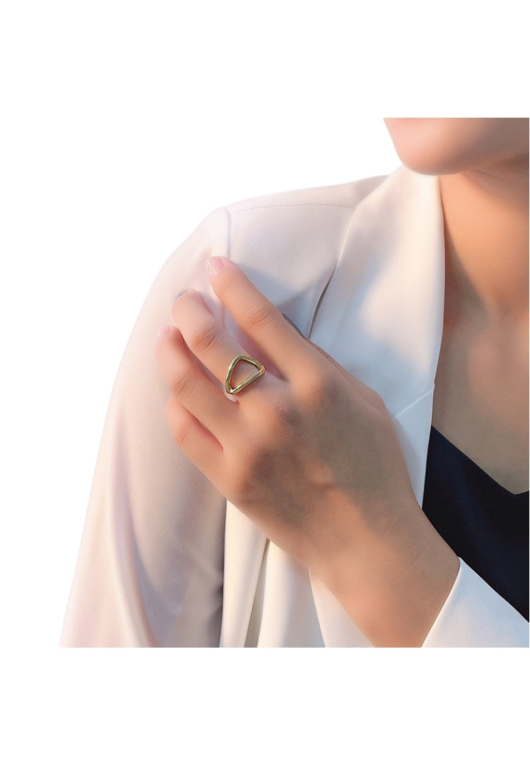 S925 Silver Hollow Geometric Ring