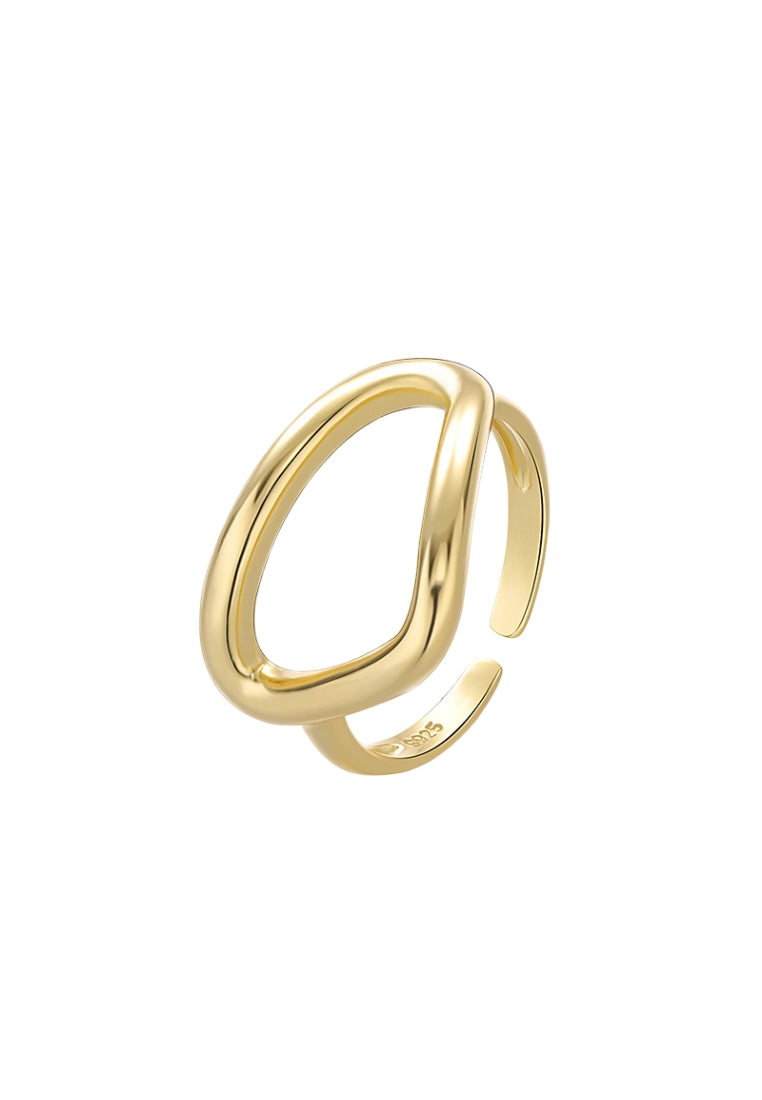 S925 Silver Hollow Geometric Ring