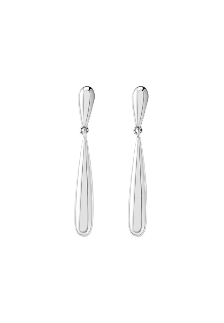 S925 sterling silver earrings long tassel water dropshaped textured earrings, temperament vibrato earrings