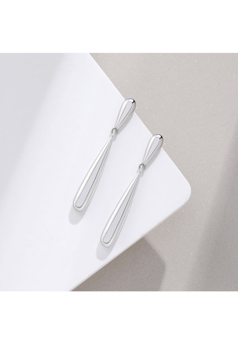 S925 sterling silver earrings long tassel water dropshaped textured earrings, temperament vibrato earrings