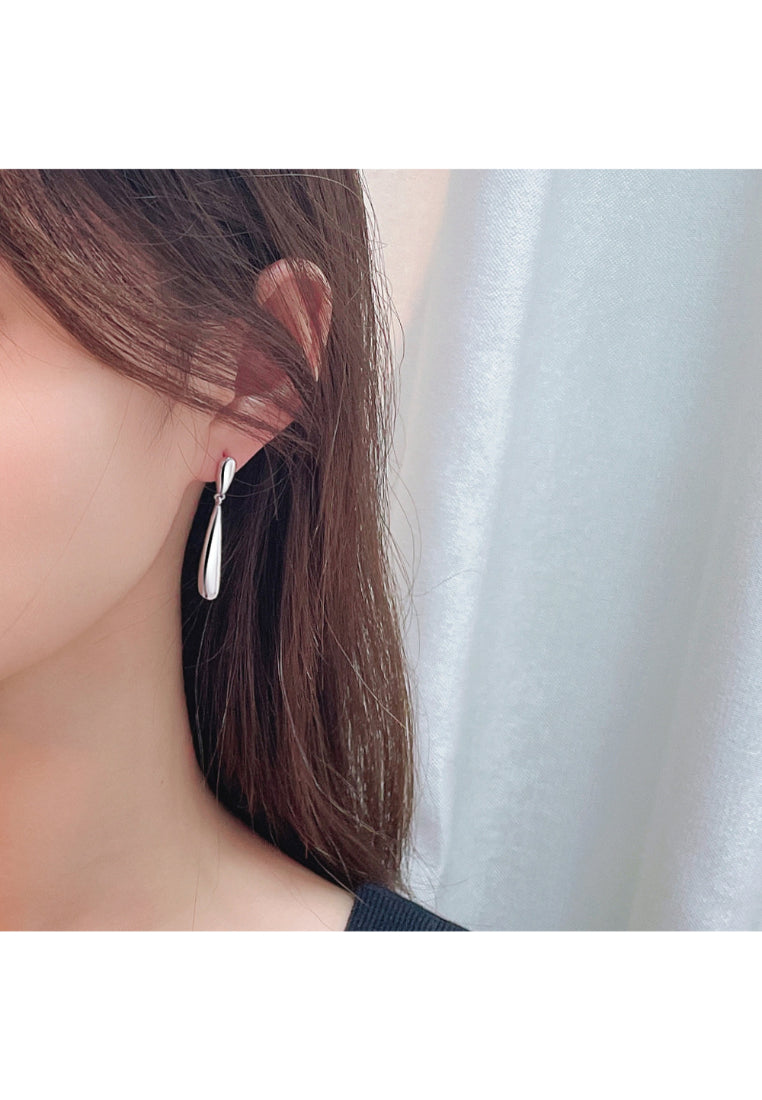 S925 sterling silver earrings long tassel water dropshaped textured earrings, temperament vibrato earrings