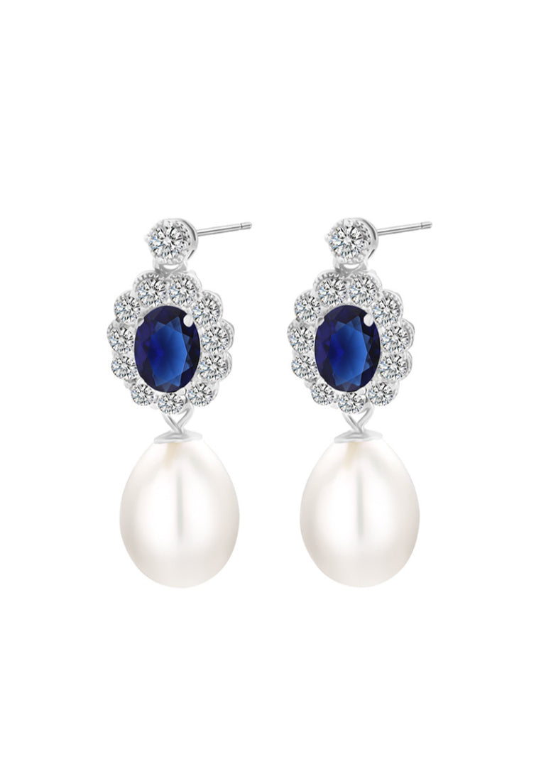 S925 sterling silver French style elegant versatile earrings, retro palace style pearl earrings