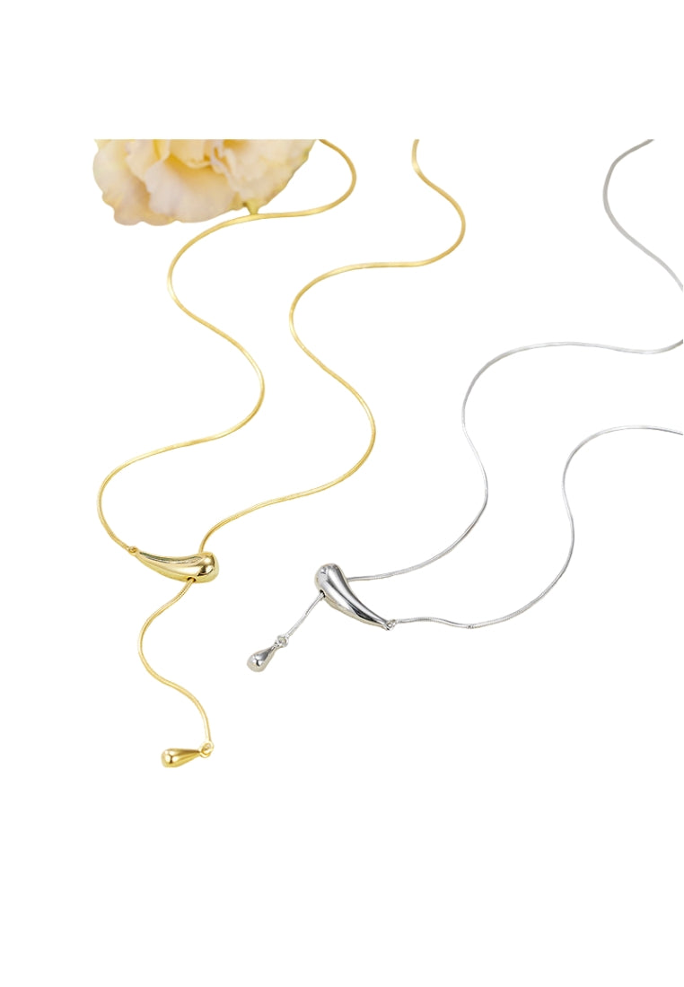 Long Water Drop S925 Silver Necklace