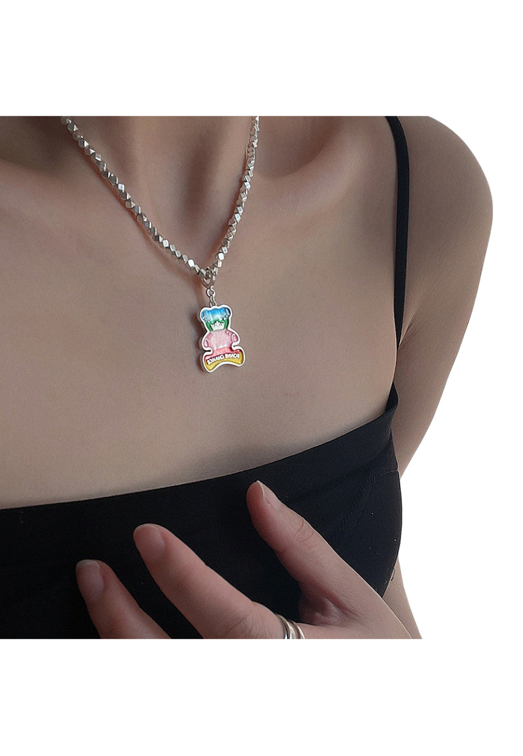 Hollow Heart Silver Necklace