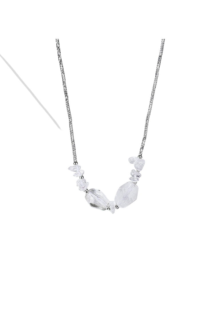 S925 Silver Irregular Crystal Necklace