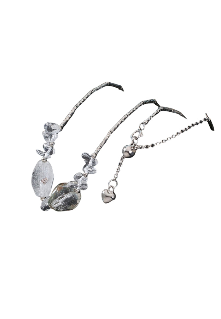S925 Silver Irregular Crystal Necklace