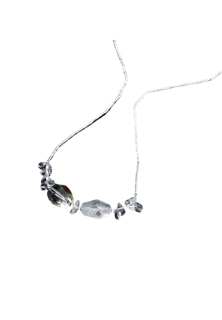 S925 Silver Irregular Crystal Necklace