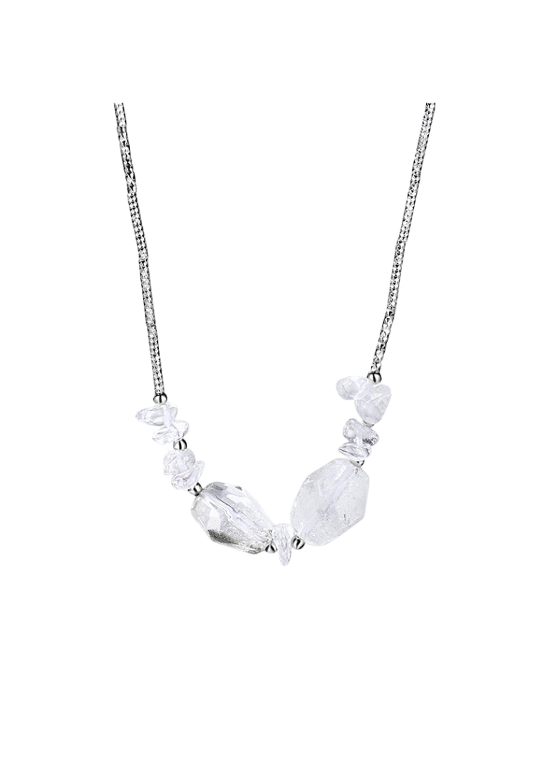 S925 Silver Irregular Crystal Necklace