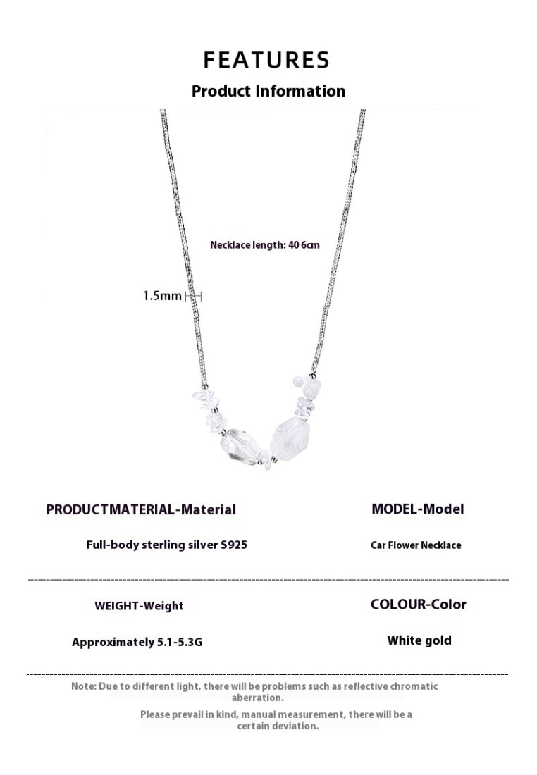 S925 Silver Irregular Crystal Necklace