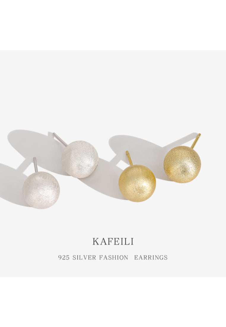 Geometric Circle Silver Ear Rings