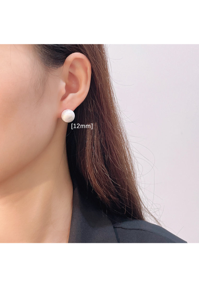 Geometric Circle Silver Ear Rings