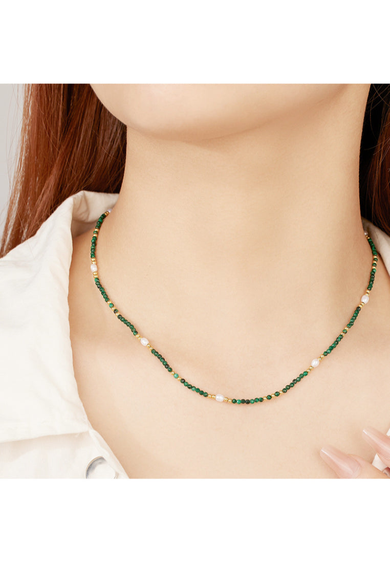 Peacock Stone S925 Silver Necklace