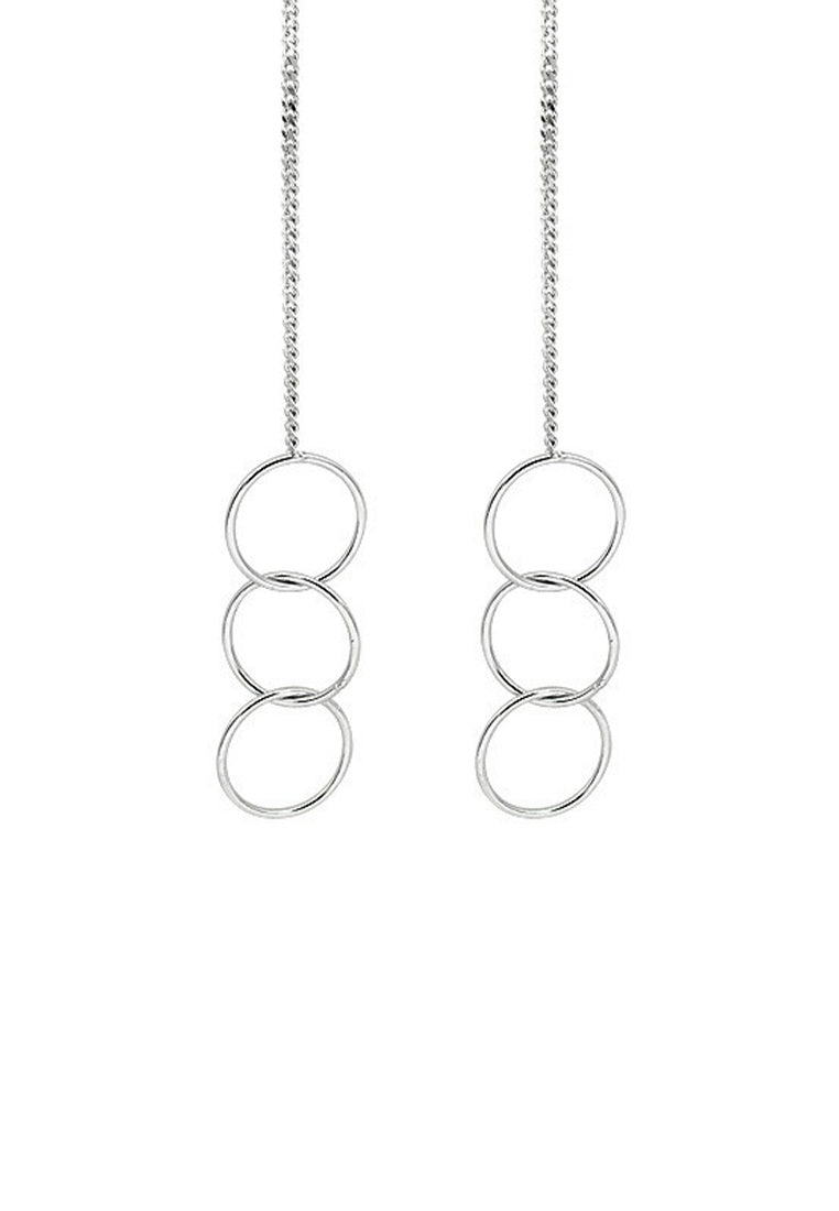 Set of 2 Pair Earrings - Sterling Silver Hoop Earrings