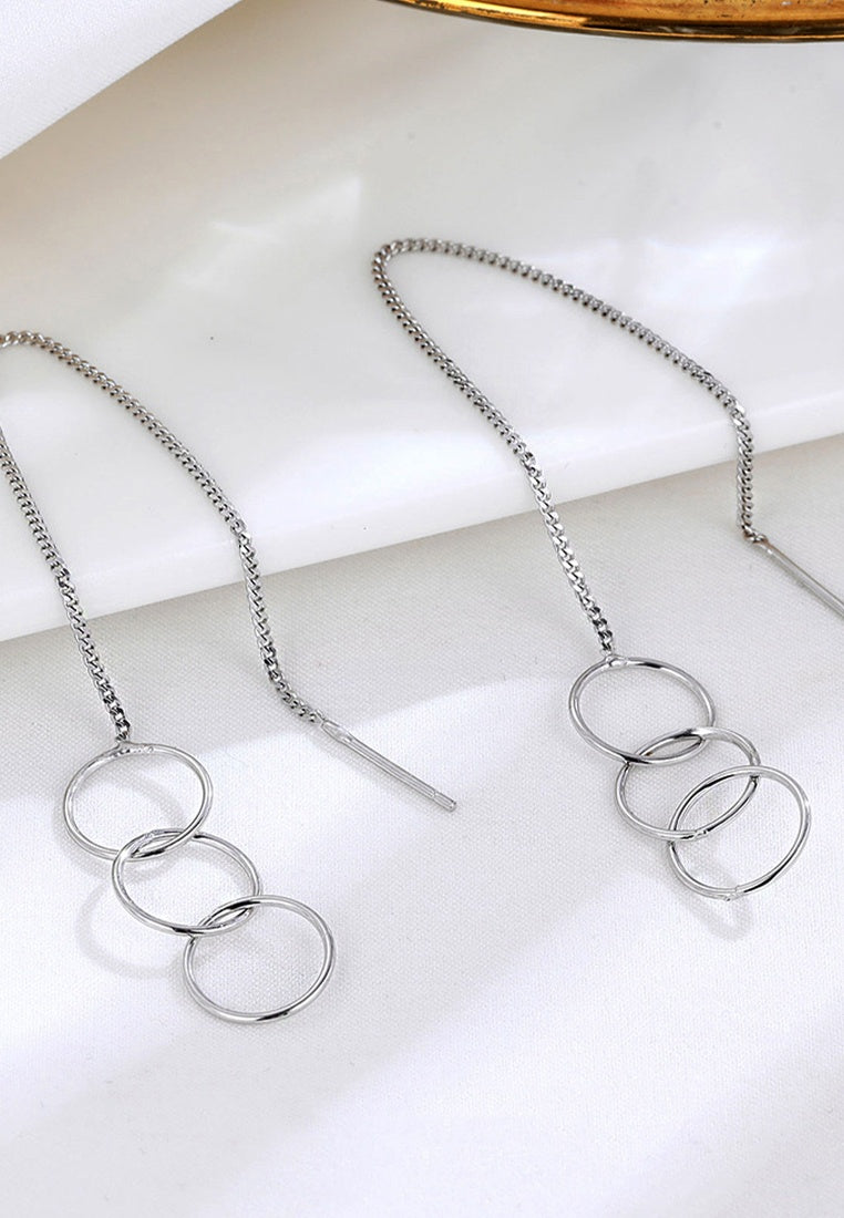 Set of 2 Pair Earrings - Sterling Silver Hoop Earrings