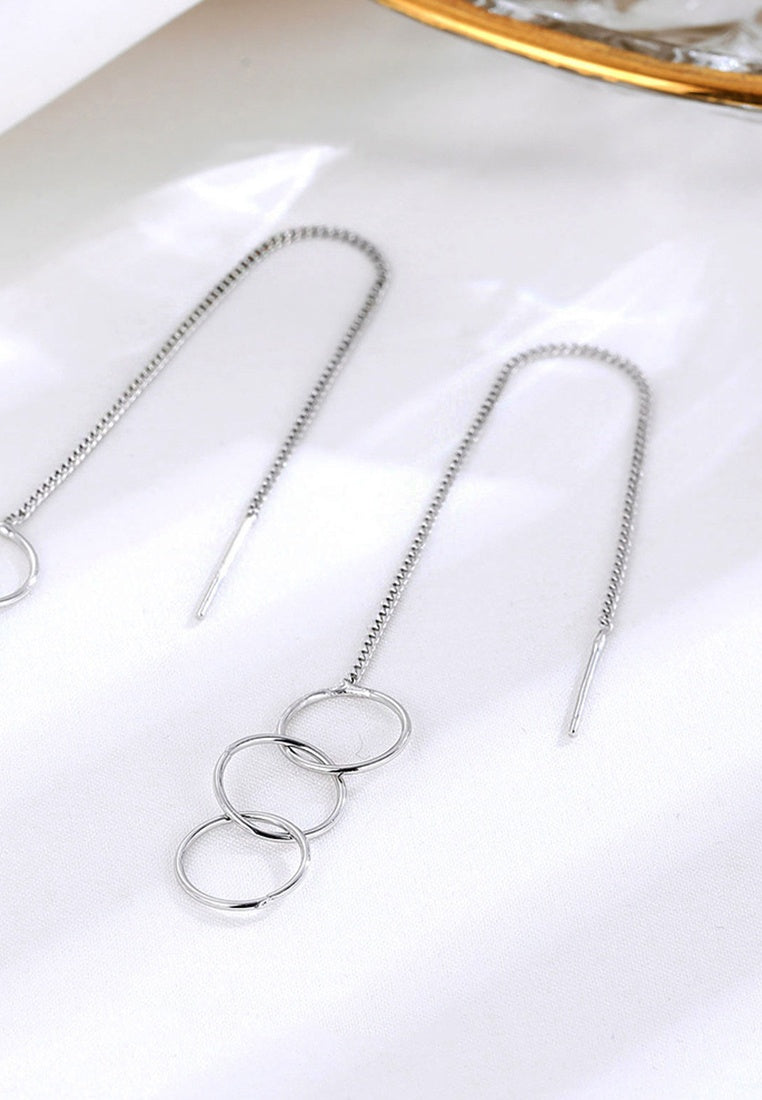 Set of 2 Pair Earrings - Sterling Silver Hoop Earrings