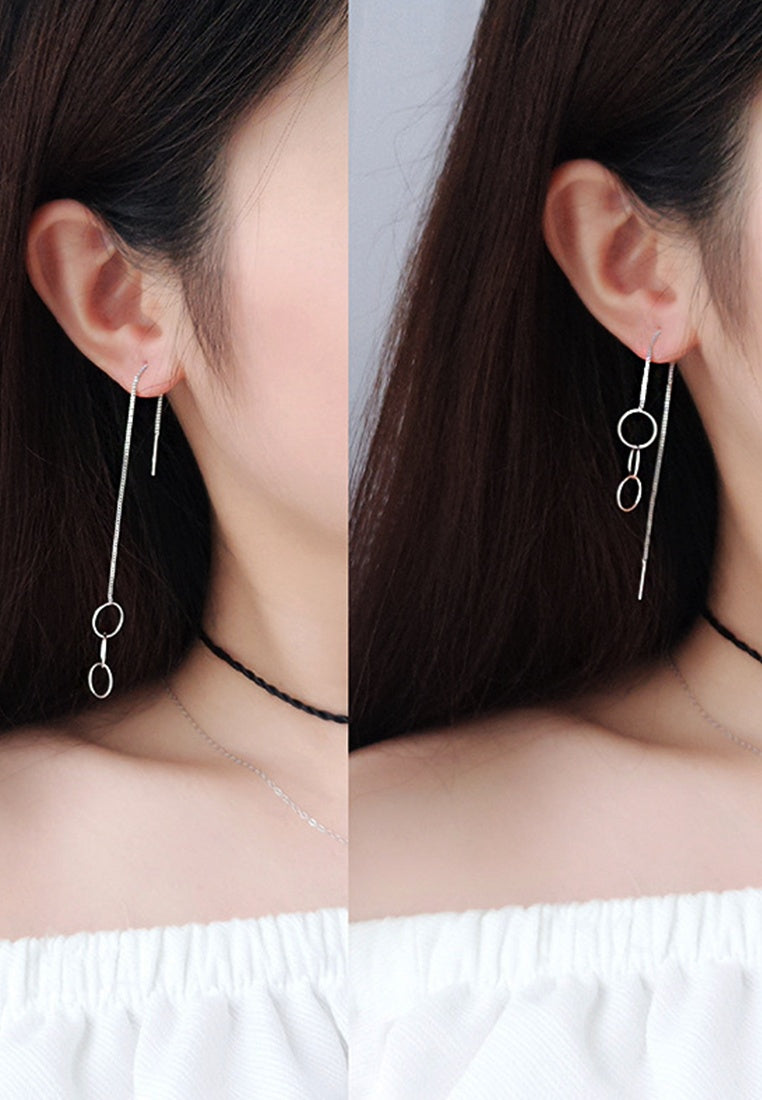 Set of 2 Pair Earrings - Sterling Silver Hoop Earrings
