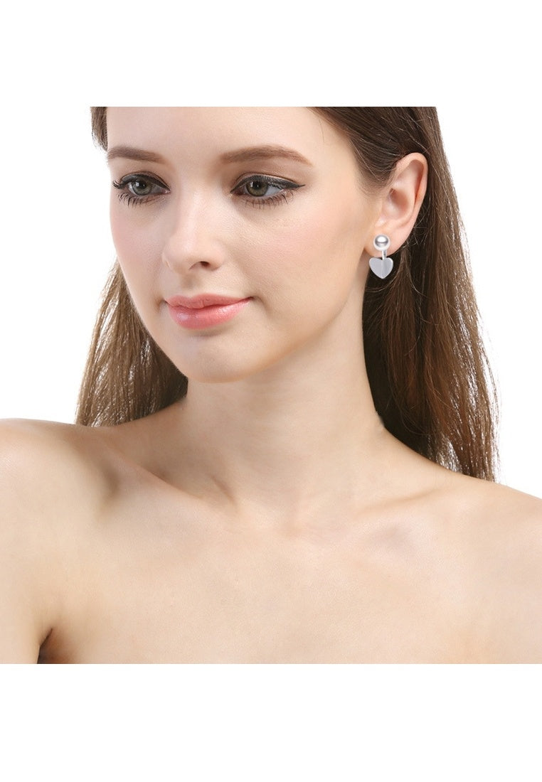 Butterfly Heart Sterling Silver Stud Earrings