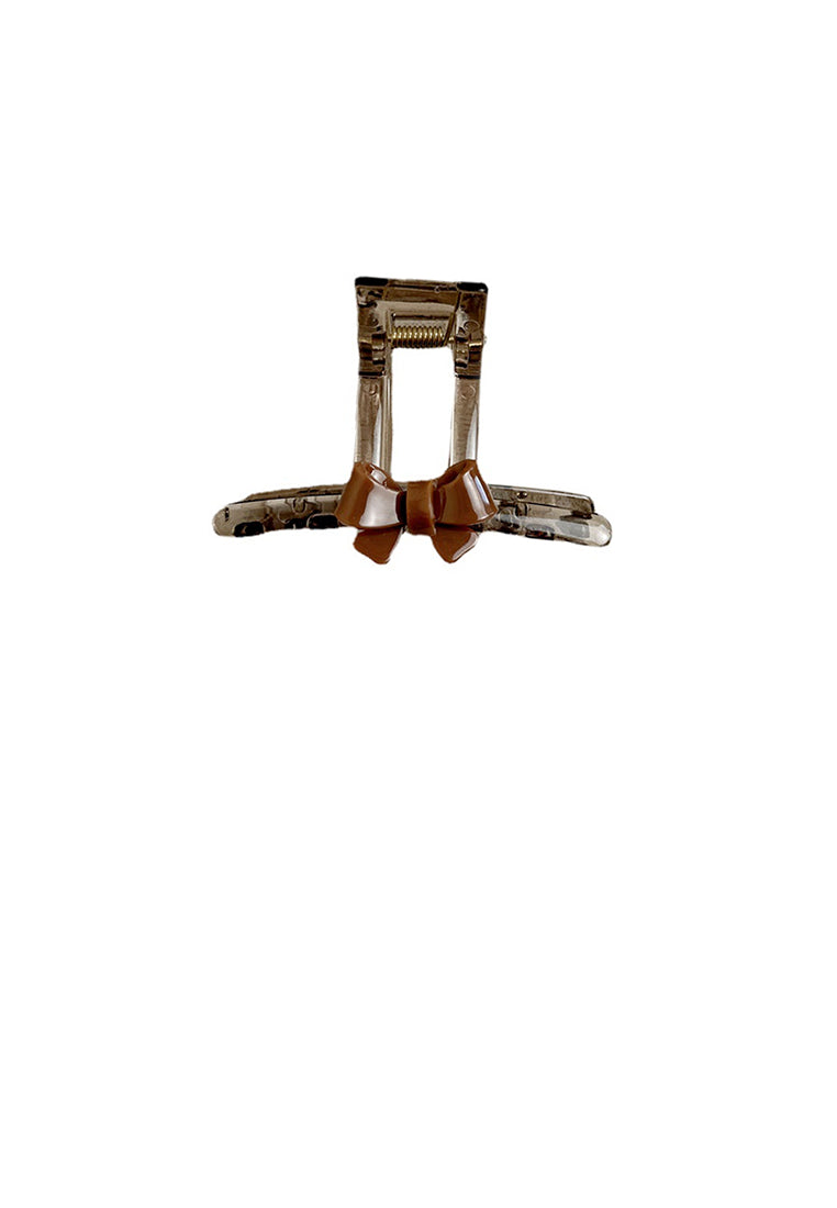 Cute Brown Ribbon Geometric Hair Claw