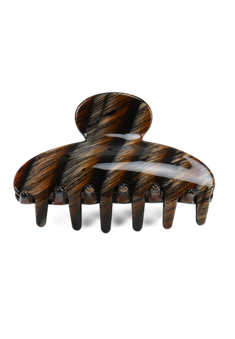 Fashion And Elegant Brown Striped Hair Claw - Elegant Hairpiece - Vibrant Color