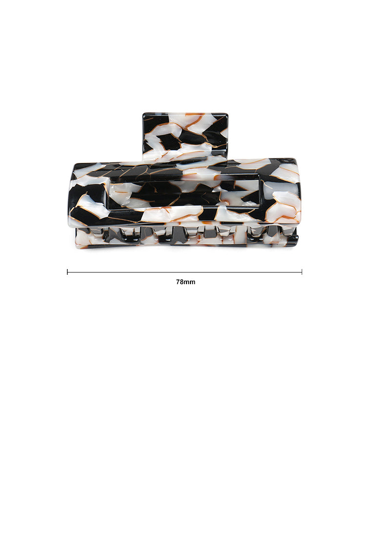 Simple Fashion Black And White Pattern Geometric Hair Claw - Elegant Hairpiece