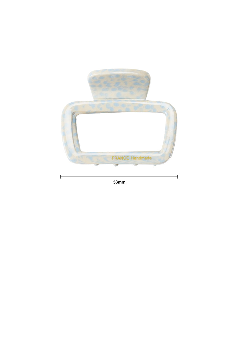 Simple And Fashion Blue Spotted Hollow Geometric Hair Claw - Elegant Hairpiece