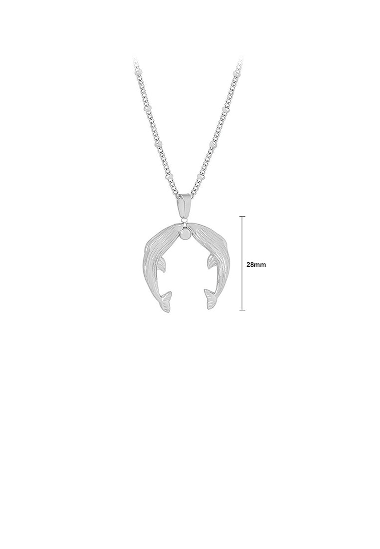 Fashion and Simple 316L Stainless Steel Dolphin Pendant with Necklace