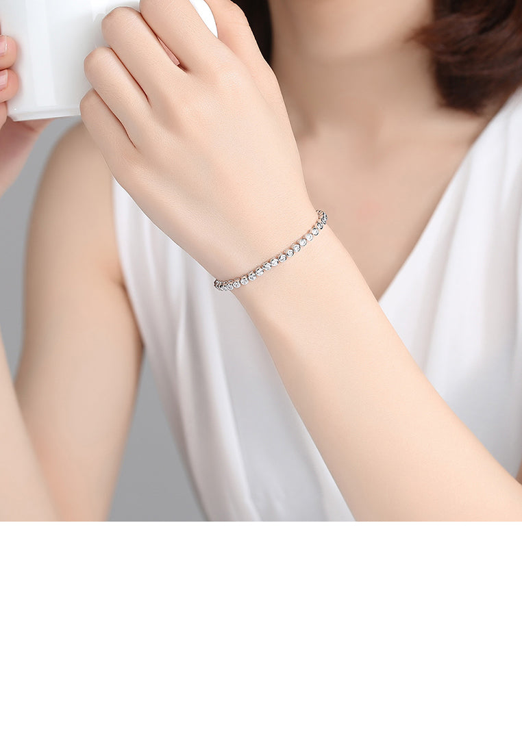 Simple Fashion Geometric Round Bead Zircon Bracelet