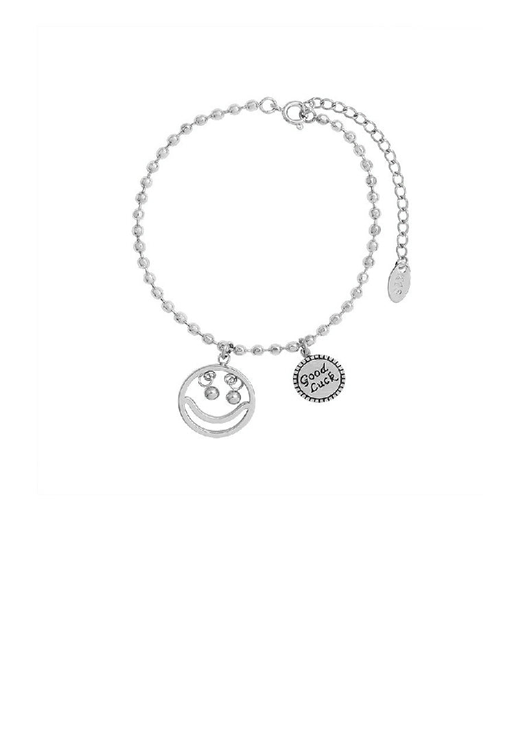 Fashion Temperament 316L Stainless Steel Smiley Beaded Bracelet