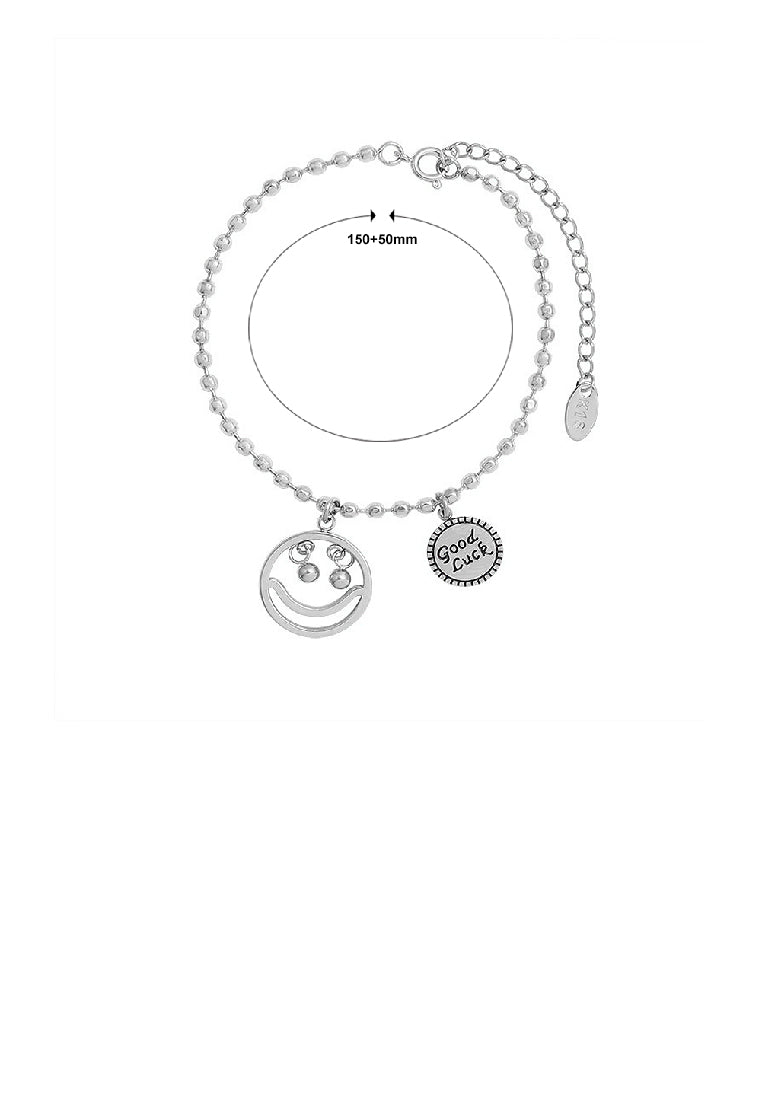 Fashion Temperament 316L Stainless Steel Smiley Beaded Bracelet