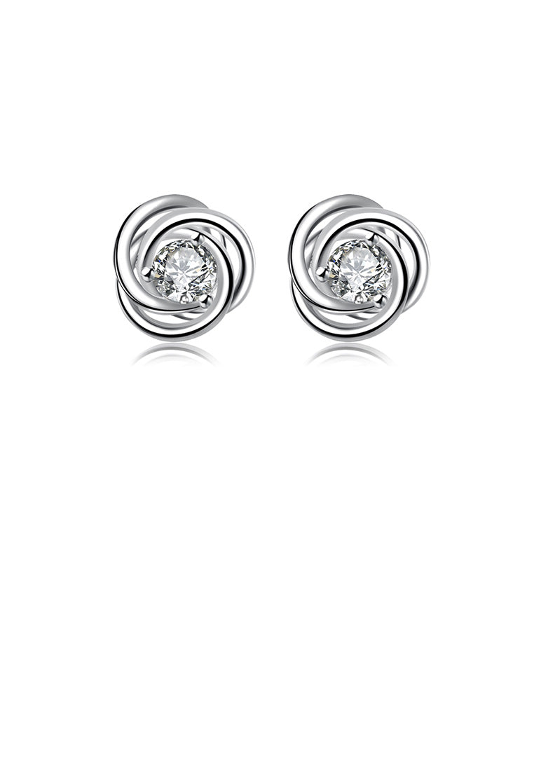 Simple and Fashion Pattern Cubic Zircon Stud Earrings